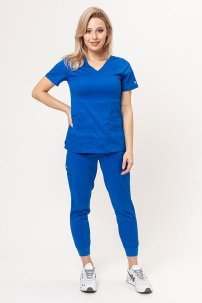 Women's Maevn Matrix scrubs set (Double V-neck top, Yogga trousers) royal blue-1