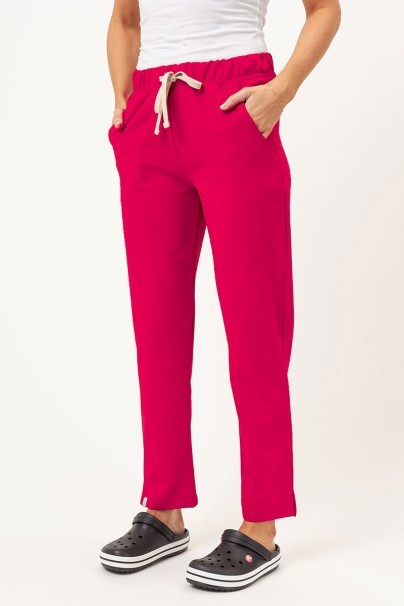 Women's Sunrise Uniforms Premium Pride scrub trousers raspberry-1