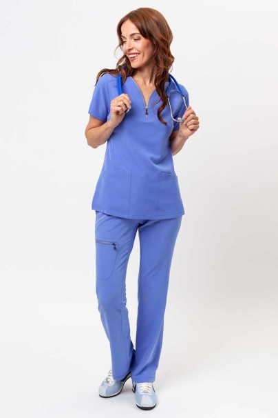 Women's Healing Hands scrubs set (Sonia top, Nisha trousers) ceil blue-1