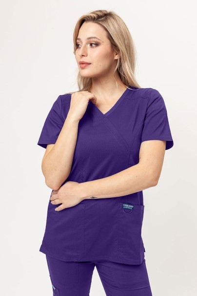 Women’s Cherokee Revolution Mock scrub top grape-1