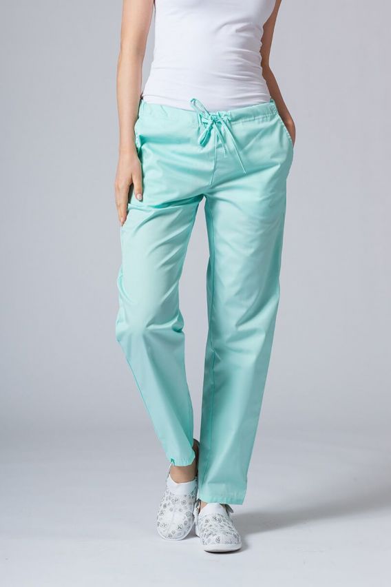 Women's Sunrise Uniforms Basic Regular scrub trousers mint-1