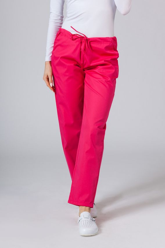 Women's Sunrise Uniforms Basic Regular scrub trousers raspberry-1