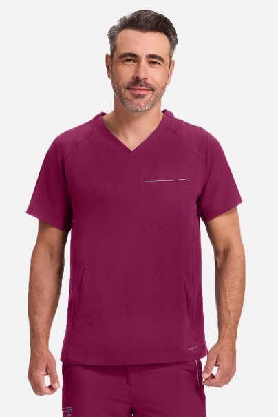 Men's Healing Hands Steven scrub top wine