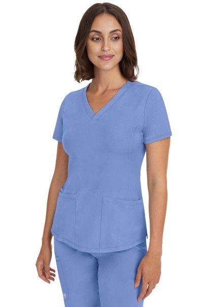 Women's Healing Hands Monica V-neck scrub top ceil blue-1