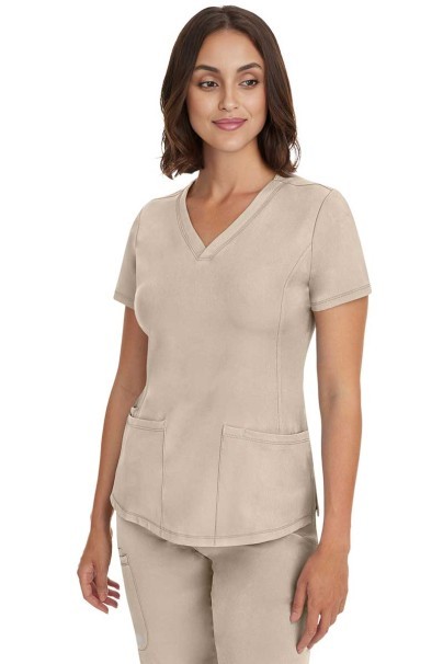 Women's Healing Hands Monica V-neck scrub top khaki-1