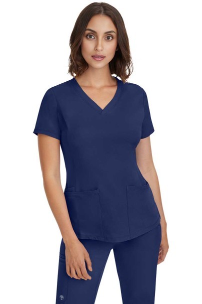 Women's Healing Hands Monica V-neck scrub top navy-1
