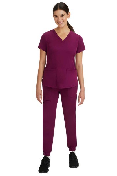 Women's Healing Hands scrubs set (Monica top, Rebecca trousers) wine-1