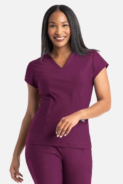 Women's Maevn Embrace Zoe scrub top wine-1