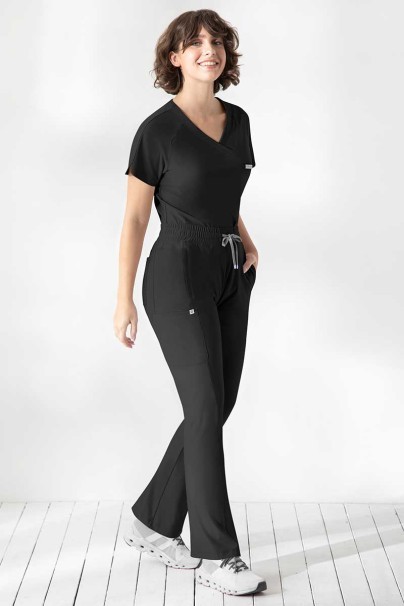 Women's Maevn Embrace scrubs set (Luna top, Nora trousers) black-1