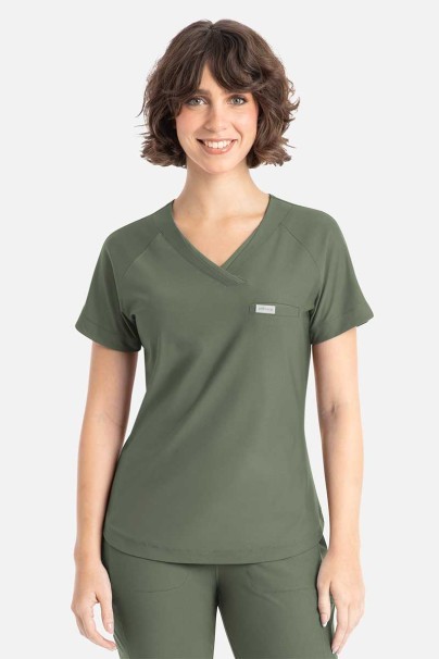 Women's Maevn Embrace Luna scrub top olive-1
