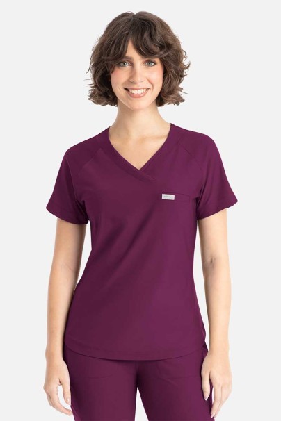 Women's Maevn Embrace Luna scrub top wine-1