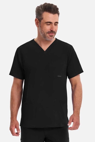 Men's Healing Hands Matthew V-neck scrub top black-1