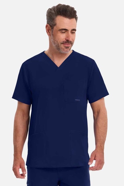 Men's Healing Hands Matthew V-neck scrub top navy-1