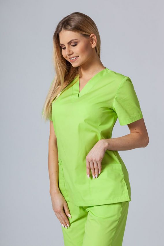 Women's Sunrise Uniforms Basic Light scrub top lime-1