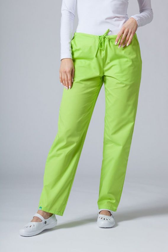 Women's Sunrise Uniforms Basic Regular scrub trousers lime-1