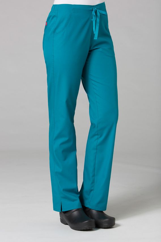 Women’s Maevn Red Panda scrub trousers teal blue-1