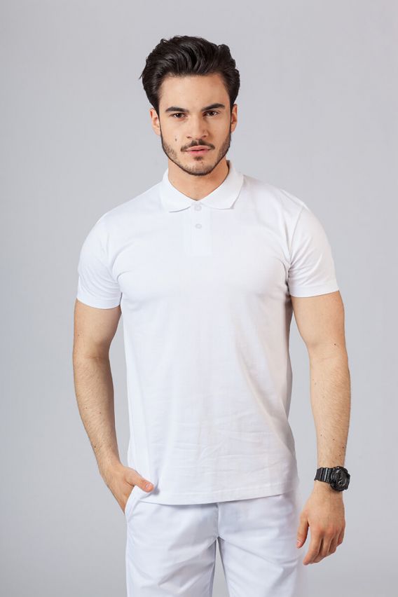 Men’s Malfini Single Jersey polo shirt white-1