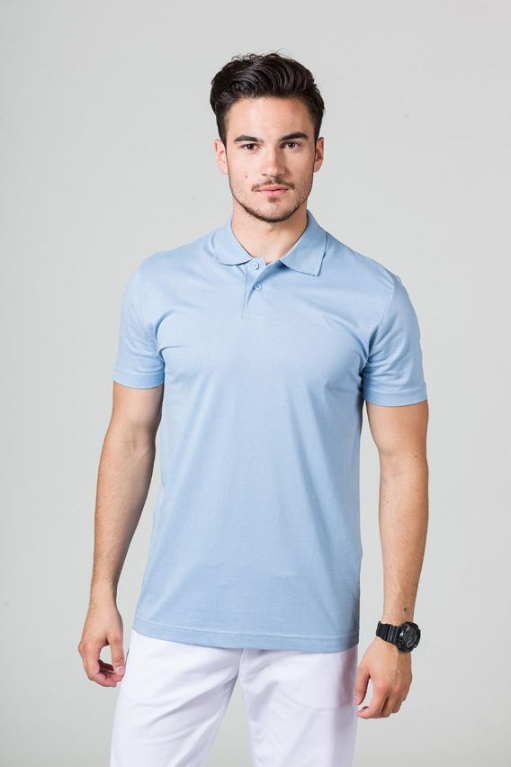 Men’s Malfini Single Jersey polo shirt skye blue-1