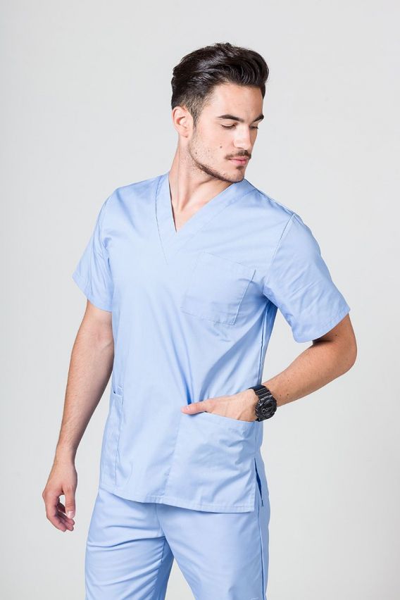 Men's Sunrise Uniforms Basic Standard scrub top ceil blue-1