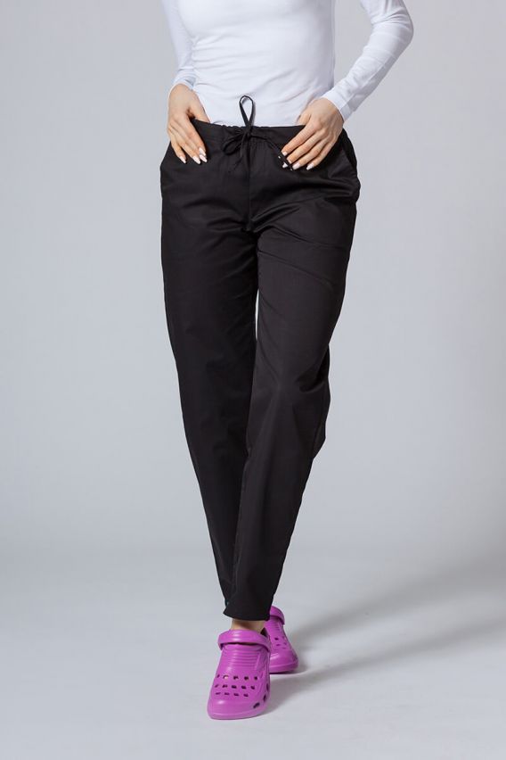 Women's Sunrise Uniforms Basic Regular scrub trousers black-1