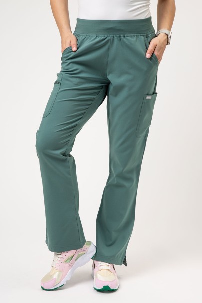 Women's Maevn Momentum Flare Leg jogger scrub trousers moss green-1