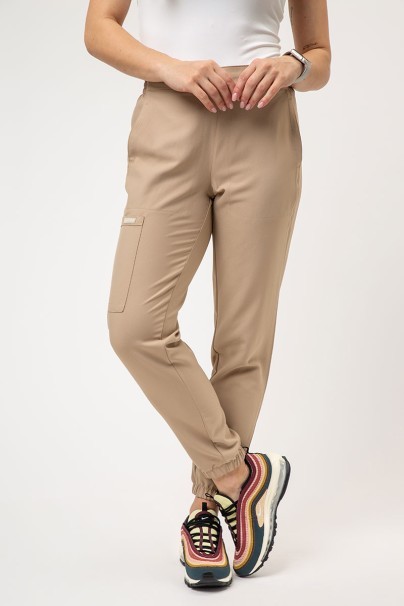 Women's Cherokee Ultra scrub jogger trousers beige-1