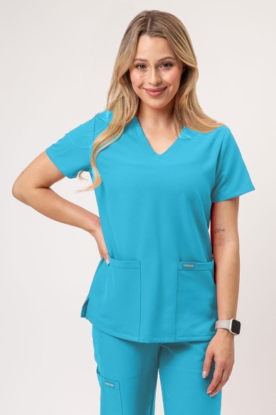 Women's Cherokee Ultra V-neck scrub top turquoise-1