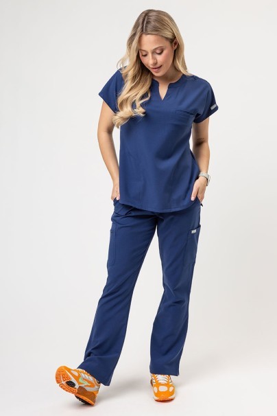 Women's Maevn Momentum scrubs set (Dolman top, Flare Leg trouser) navy-1