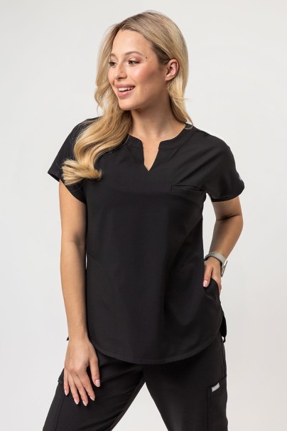 Women's Maevn Momentum Dolman scrub top black-1
