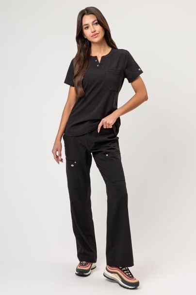 Women's Dickies EDS NXT scrubs set (Round Neck top, Wide Leg trousers) black-1