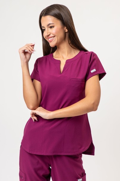 Women's Maevn Momentum Dolman scrub top wine-1