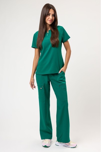 Women's Dickies EDS NXT scrubs set (Round Neck top, Wide Leg trousers) hunter green-1