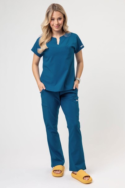 Women's Maevn Momentum Flare scrubs set caribbean blue