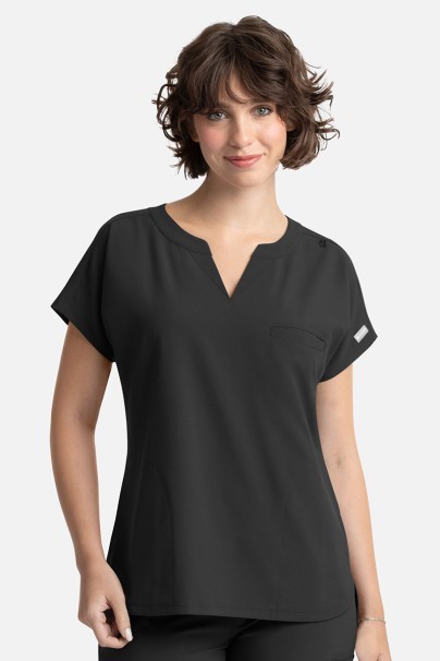 Women's Maevn Momentum Dolman scrub top black-1