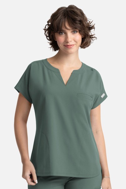 Women's Maevn Momentum Dolman scrub top moss green-1