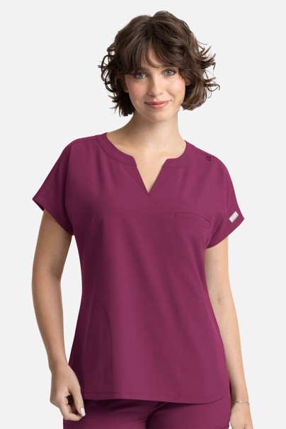 Women's Maevn Momentum Dolman scrub top wine-1
