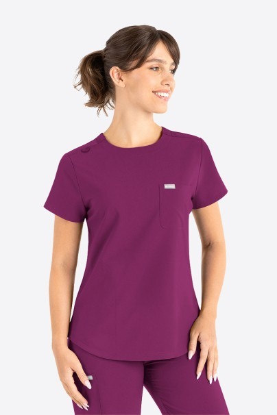 Women's Maevn Momentum Round Neck scrub top wine