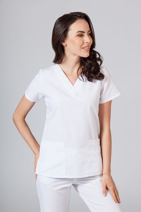 Women’s Maevn Red Panda scrub top white-1