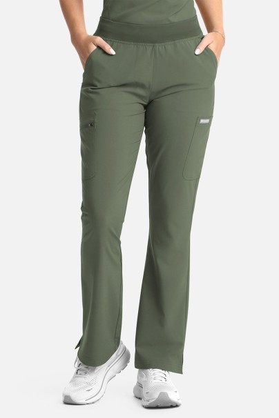 Women's Maevn Momentum Flare Leg jogger scrub trousers olive-1