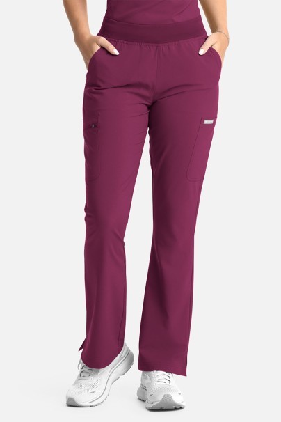 Women's Maevn Momentum Flare Leg jogger scrub trousers wine-1