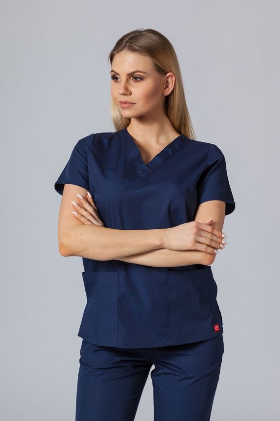 Women’s Maevn Red Panda scrub top true navy-1