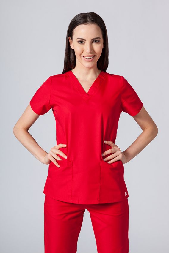 Women’s Maevn Red Panda scrub top red-1