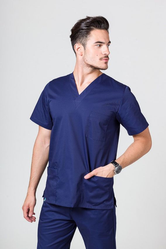 Men's Sunrise Uniforms Basic Standard scrub top true navy-1