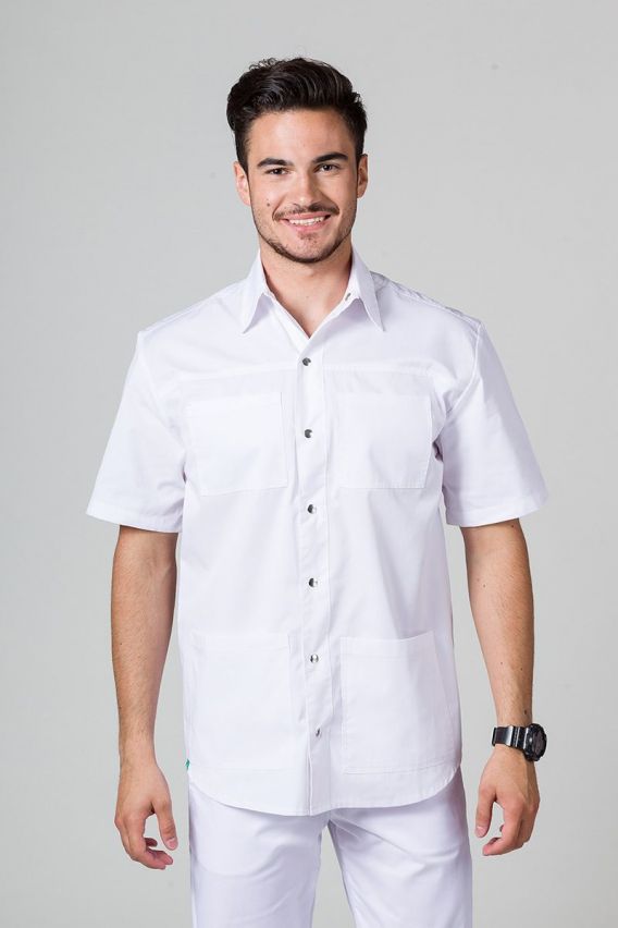 Men’s Sunrise Uniforms Classic medical shirt with collar white-1