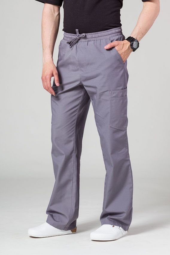 Men's Maevn Red Panda Cargo (6 pocket) scrub trousers pewter-1