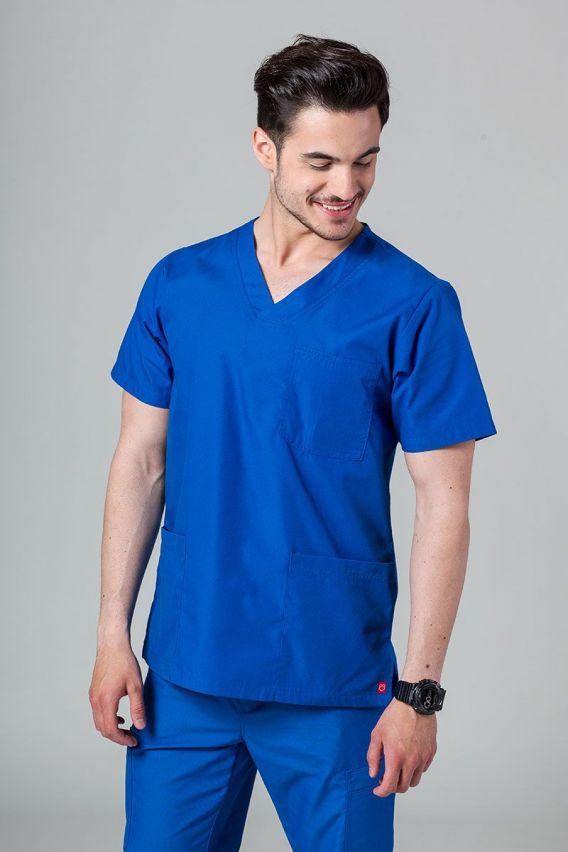 Men's Maevn Red Panda scrub top royal blue-1