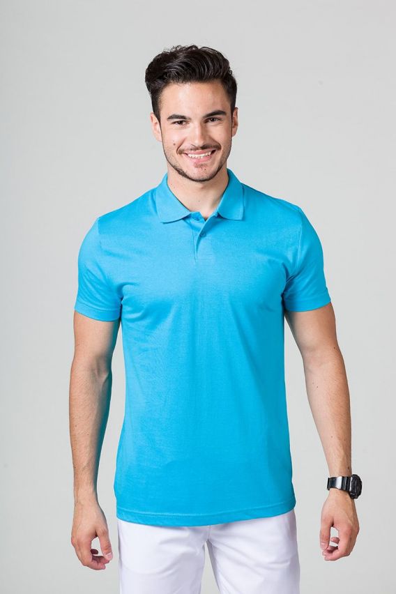 Men’s Malfini Single Jersey polo shirt blue attol-1
