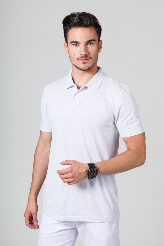 Men’s Malfini Single Jersey polo shirt ash melange-1