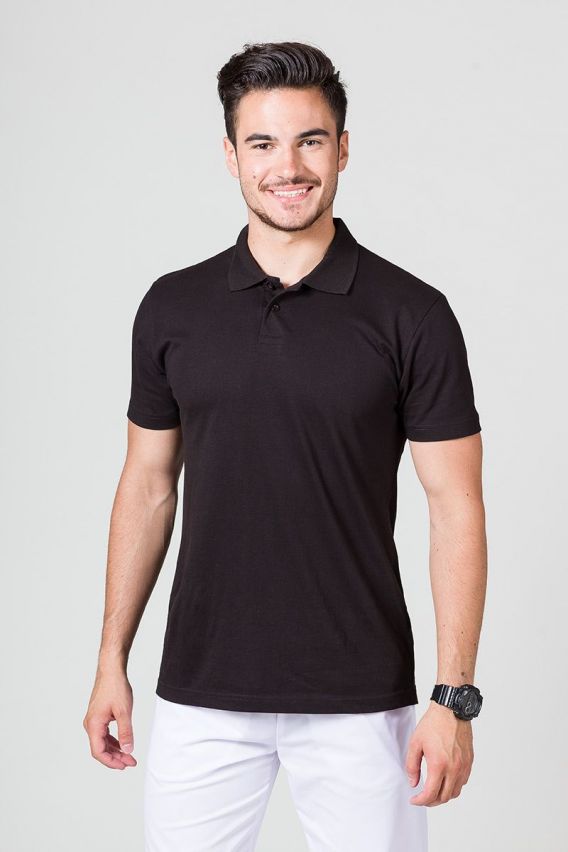 Men’s Malfini Single Jersey polo shirt black-1