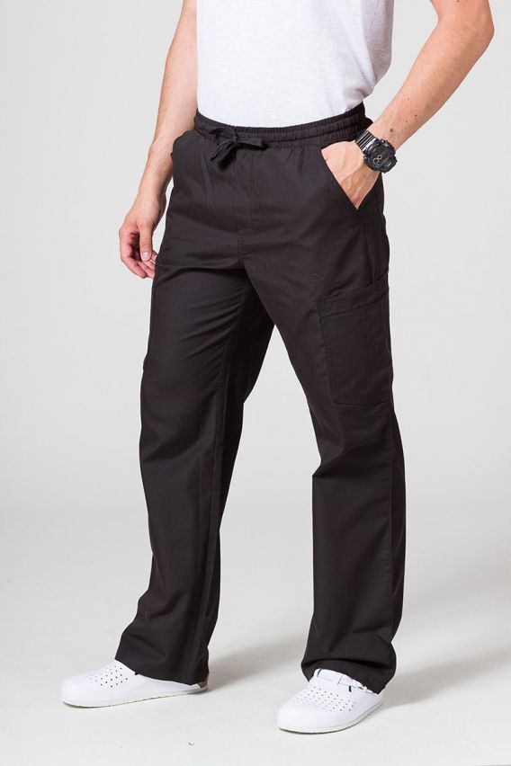 Men's Maevn Red Panda Cargo (6 pocket) scrub trousers black-1